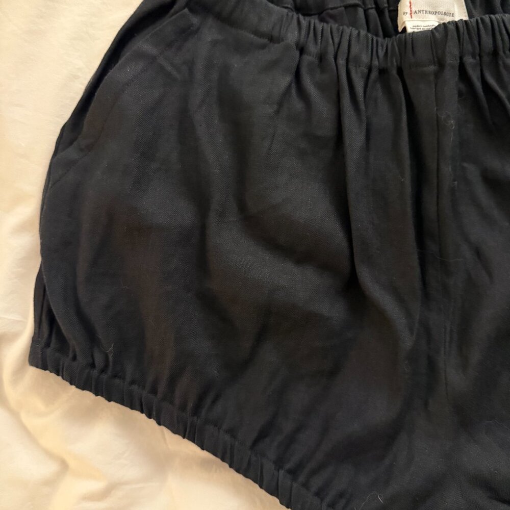 Anthropologie Linen Bubble Shorts Anthropologie Shorts NWT - Black - M - Picture 2 of 5